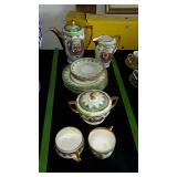 Tea service set, teapot, sugar and creamer two