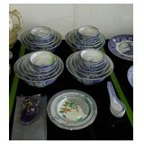 Asian theme dishware with four bowl sets soup