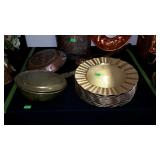 Kitchenware lot with popcorn pans, copper bowl,