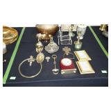 Group lot with frames, candle decor, clock etc