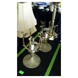 Pair of decor table lamps and one single lamp no