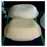 Two romertopf roaster pans