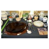 Misc group lot with pitchers, pottery, etc