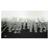 Clear glass, stemware - various styles of sets,