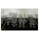 Clear glass, stemware - various styles of sets,
