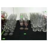 Clear glass - two stemware sets, 35 water