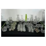 Group - votive candle holders, decanter, wine