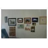 Group lot of wall decor, pictures, posters, etc