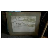 Watercolor, horse scene needs framed glass is