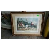 Print, fox hunt scene "Fox Hunting going into
