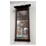 Wooden framed wall mirror. Nice carved frame,