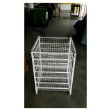 Wire shelving unit measures 21 by 21 by 29 inches