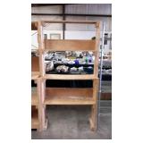 Wood shelving, pine home made step back style