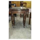 Bombay style nesting tables with fretwork sides.