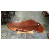 Natural tree slab coffee table with resin