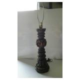 70s era table lamp. Stands 32" tall. Has some