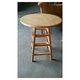 Wooden decor table, 22.5" across, stands 26"