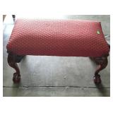 Modern ottoman bench, carved ball and talon feet