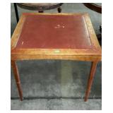 Card Table, leather top wooden framed with