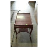 Mahogany living room end table with fancy