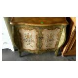 French Prov, foyer cabinet, decor painted in