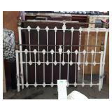 Iron Full size Bed with brass knob decor white