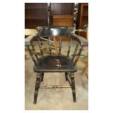 Early Side Accent Chair, black color with curved