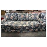 Sofa, floral pattern fabric with serpentine front