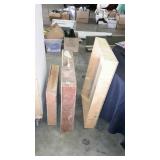 Three boxes all wooden show case type or travel