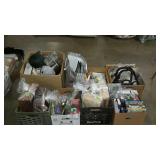 Box lot group lot of misc items, gift bags, movie
