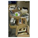 Box lot group of misc, file folders, legal pads,