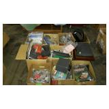 Box lot group, office supplies, letter holders,