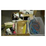 Box lot group, electric cords, office paper