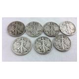 7 walking liberty halves 1940-1946