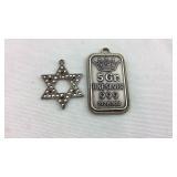 Silver pendants, 5 gr fine silver .999