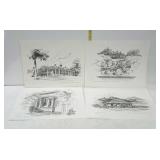 Art Work, 4 reproduction 1980 landmark themed