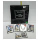 Stamp items, new collectors album empty, plus 5