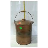 Newer copper-like bucket container with lid