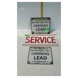 Signage, gas related Service and Lead Gas signs