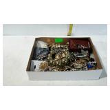 Group of costume jewelry small box flat group