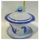 Cast Iron with over enamel covered pot with under