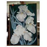 Wood tried oil on canvas, Irises 25 x 37