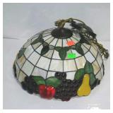 Ceiling light, fruit decor slag glass style shade