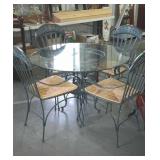 Sunroof Table Set, nice 46" glass top table with