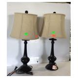 Pair of table lamps, bronze color metal designers