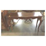 Sofa Table, mahogany color finish with design