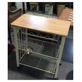 Kitchen Cart, white metal base with laminated