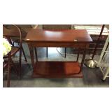 Hall / Foyer stand, mahogany finish with decor