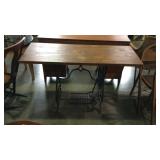 American Treadle base Table, nice early American