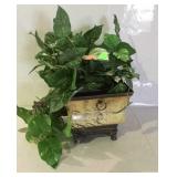 Home decor artificial plant in designers metal